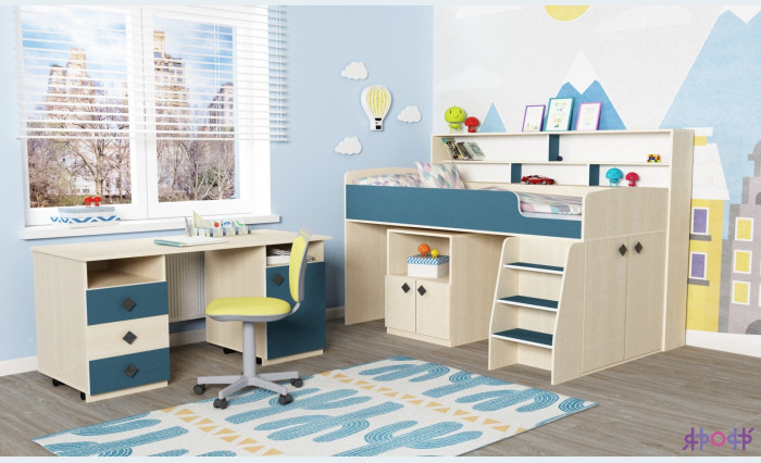 Кровать-чердак Малыш 5 (Винтерберг/Лайм)