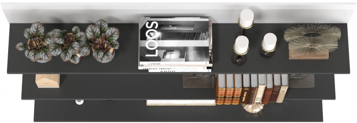 Сидней 16.486 Полка 3 штуки, белый/чёрный