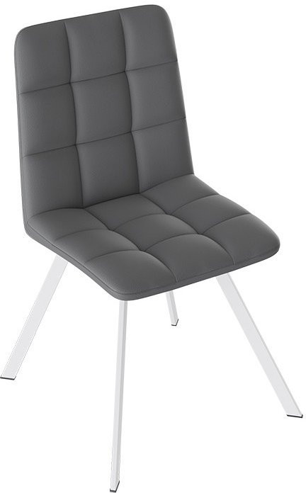 Бруно Стул (паук Т2) (Черный муар матовый/Кожзам Белый)