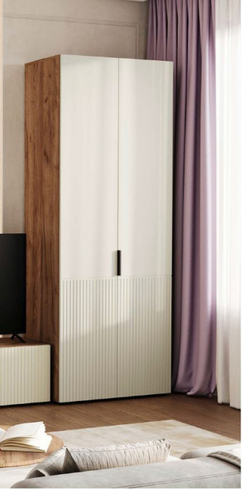 СОНАТА ШК 02 Шкаф 2-х створчатый (800х2100х460) Фасад МДФ МОНО КЕРАМИКА/Корпус ДУБ КРАФТ ТАБАЧНЫЙ