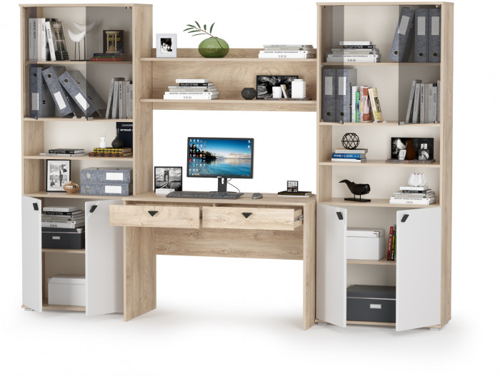 Бостон № 40, дуб эндгрейн элегантный/фасады МДФ милк рикамо софт