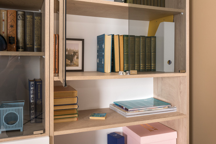 Бостон № 40, дуб эндгрейн элегантный/фасады МДФ милк рикамо софт