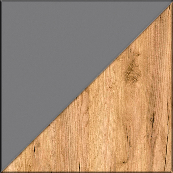 Остин 11.53 Кровать + ортопед + 16.307 Шкаф + 16.240 Комод, серый графит/дуб крафт золотой