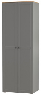 Остин 13.336.02 Шкаф для одежды(две двери), серый графит/дуб крафт золотой
