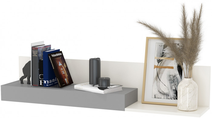 Торонто 12.149 Стол + 13.333 Шкаф для одежды + 16.475 Полка, цвет белый шагрень/стальной серый, ШхГхВ 200х53,1х195,7 см., универсальная сборка