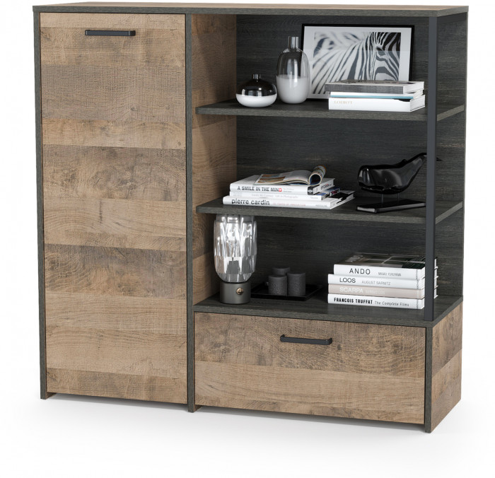 Трувор 13.307.01 N Комод, цвет дуб гранж песочный/интра, ШхГхВ 109х36,9х106,9 см., универсальная сборка