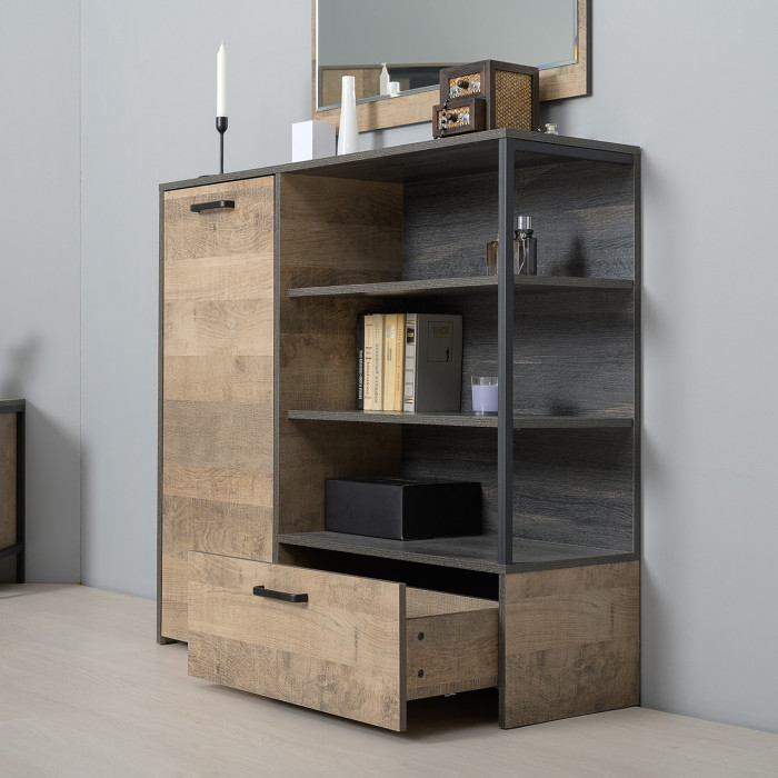 Трувор 13.307.01 N Комод, цвет дуб гранж песочный/интра, ШхГхВ 109х36,9х106,9 см., универсальная сборка