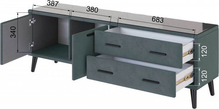 Тумба ТВ интерьерная Виго 1,6 серый