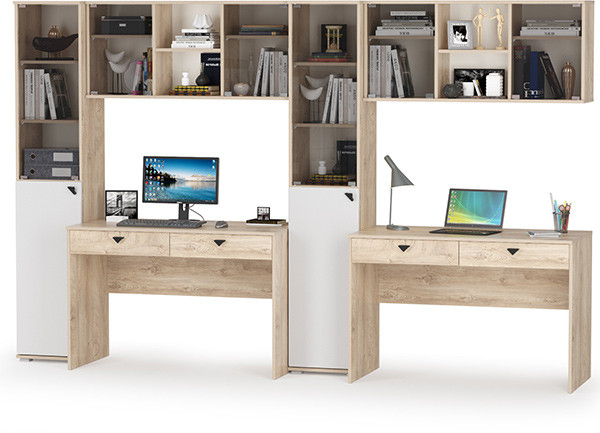 Бостон № 21, дуб эндгрейн элегантный/фасады МДФ милк рикамо софт