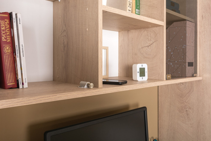 Бостон № 21, дуб эндгрейн элегантный/фасады МДФ милк рикамо софт