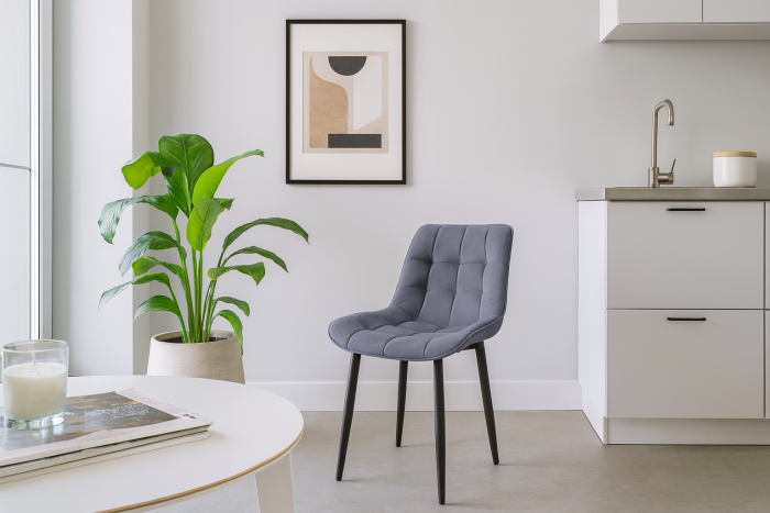 Стул "Бостон" черный матовый Velutto 32 графит