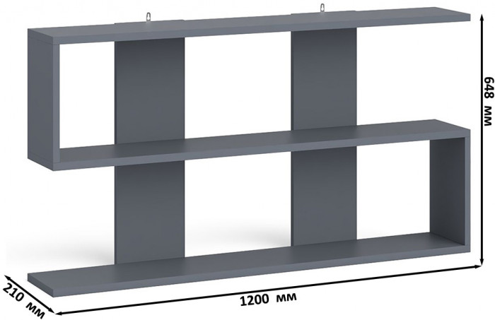 Мори Стол письменный МСП1200.1 + Тумба МТВ1200.1 + Полка 1200, цвет графит, ШхГхВ 240,8х50х209,6 см., универсальная сборка