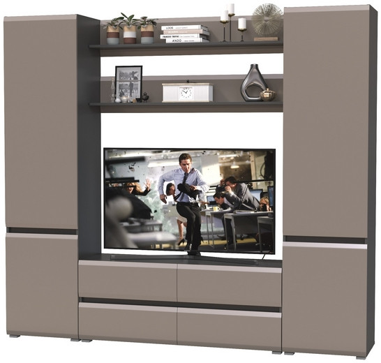 Сидней Комплектация № 067, корпус: антрацит/фасады: МДФ веллюто капучино