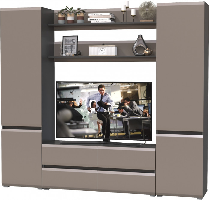 Сидней Комплектация № 067, корпус: антрацит/фасады: МДФ веллюто капучино