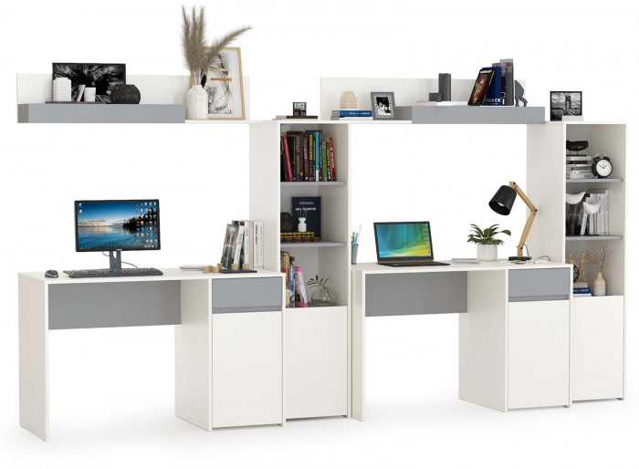 Торонто Компоновка № 08, белый шагрень/стальной серый