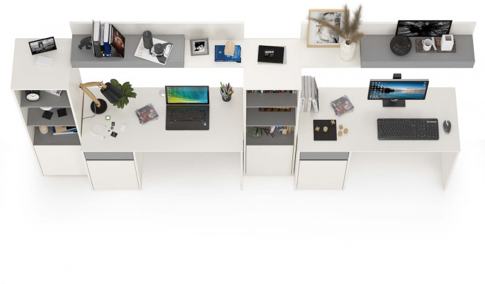 Торонто Компоновка № 08, белый шагрень/стальной серый