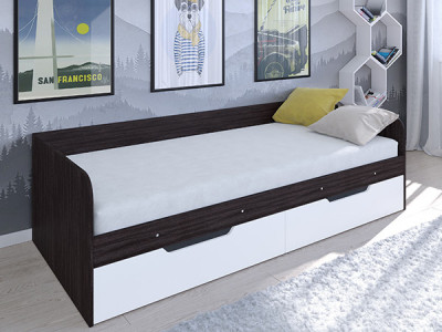 Кровать Астра одноярусная Венге/Белый