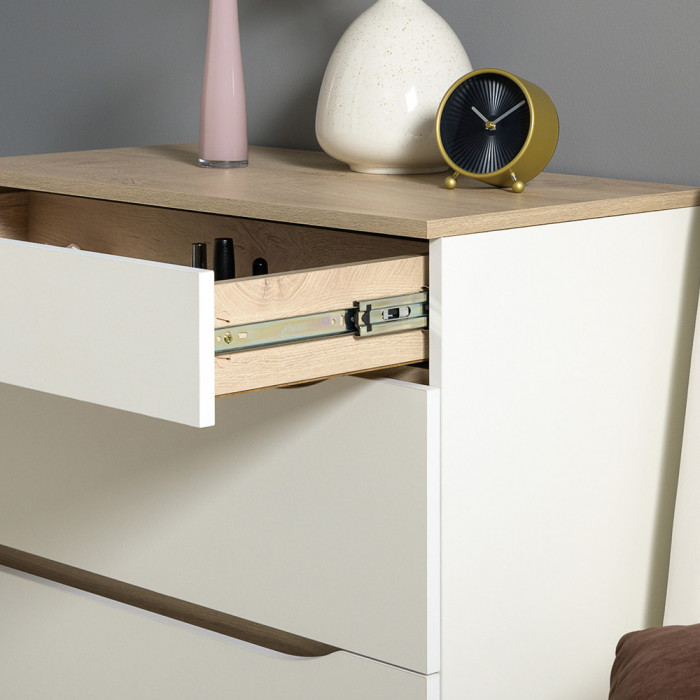 Муссон 13.198 Шкаф двухстворчатый + 13.349 Стеллаж + 13.97 Комод, белый/дуб эндгрейн элегантный