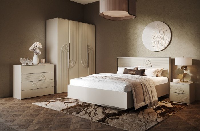 Кровать 180х200 "Монтиз" с щитовым основанием - Персидский жемчуг/Шаде песочный