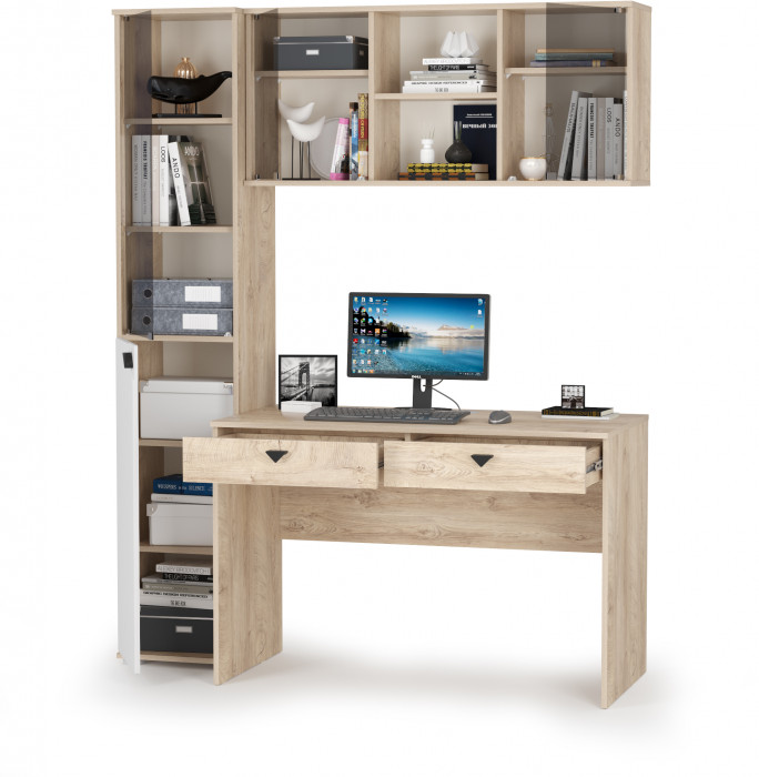 Бостон № 23, дуб эндгрейн элегантный/фасады МДФ милк рикамо софт