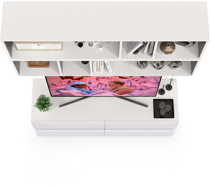 Сидней Комплектация № 003, корпус белый/чёрный/фасады МДФ белый глянец