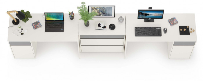 Торонто Компоновка № 09, белый шагрень/стальной серый