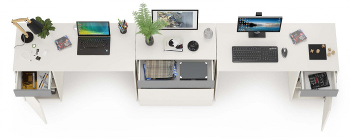 Торонто Компоновка № 09, белый шагрень/стальной серый