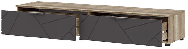 Даллас ТБ 03 Тумба (1,602 х0,278х0,402) дуб каньон/МДФ софт графит