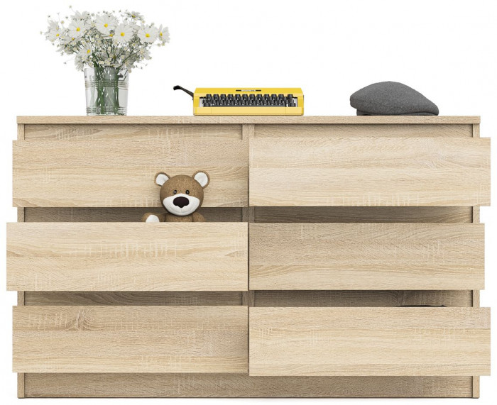 Мори Комод МК1200.6, цвет дуб сонома, ШхГхВ 120,4х41х73 см.