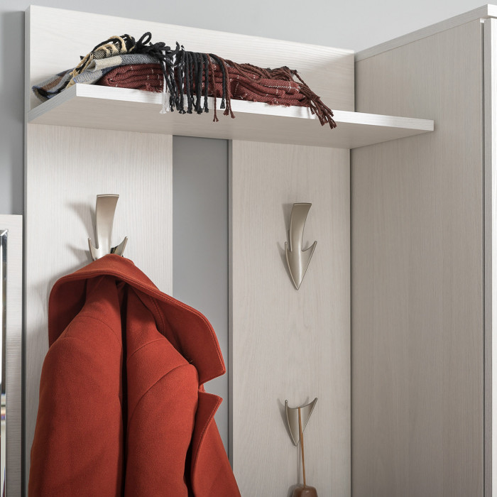 КР100 Ника прихожая № 02, цвет ясень анкор светлый, ШхГхВ 161,4х38,1х207,9 см., универсальная сборка