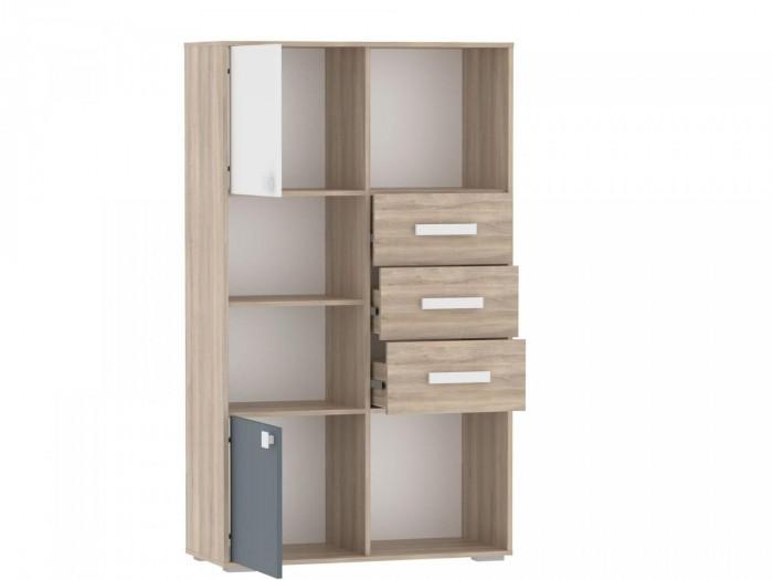 НМ 041.73 Стеллаж Элиот Белый/Маренго/Баунти Песочный