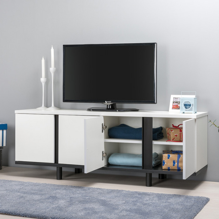 Валенсия Спальня № 25, ЛДСП белый шагрень/чёрный/МДФ белый шагрень