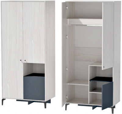 Лион Шкаф Шк-1 - Ясень Анкор Св.\Графит