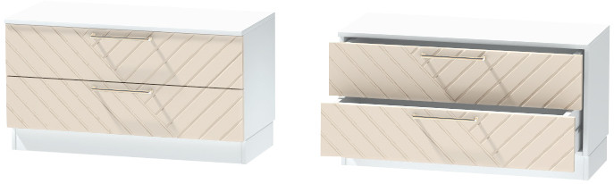 Тумба-5 прикроватная напольная "Иннэс-7", Белый/Тирамису матовый