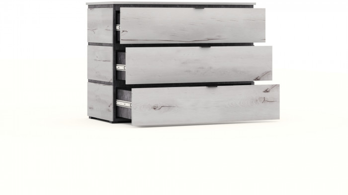 Комод 3 ящика "Ривьера" - Канадский дуб арктик/Бетон спаркс