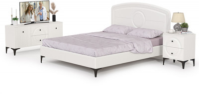 Валенсия Спальня № 39, цвет ЛДСП белый шагрень/МДФ белый шагрень, ортопед есть, сп. м. 1600х2000 мм., б/м