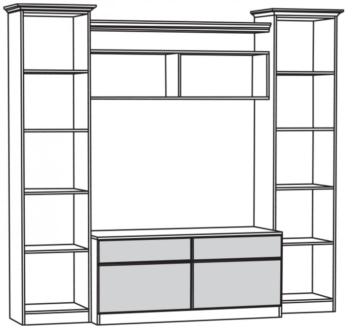 Ливерпуль Набор мебели 2, ясень ваниль/белый