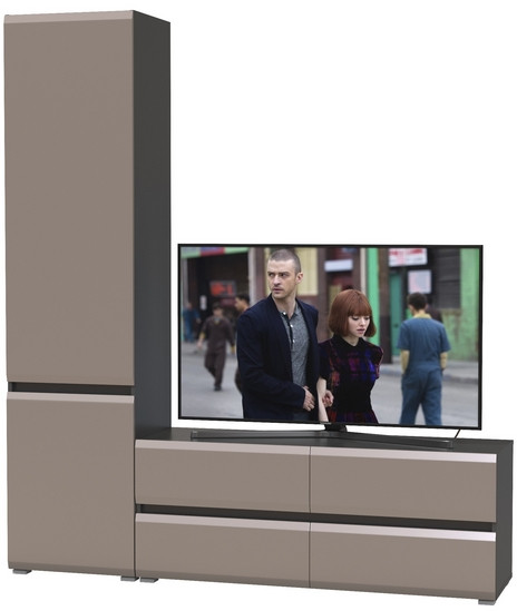 Сидней Комплектация № 005, корпус: антрацит/фасады: МДФ веллюто капучино