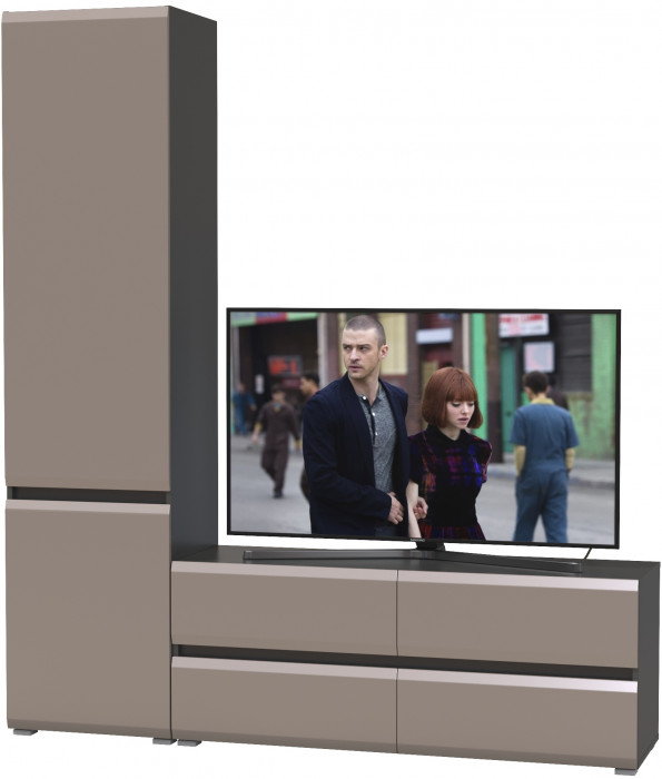 Сидней Комплектация № 005, корпус: антрацит/фасады: МДФ веллюто капучино