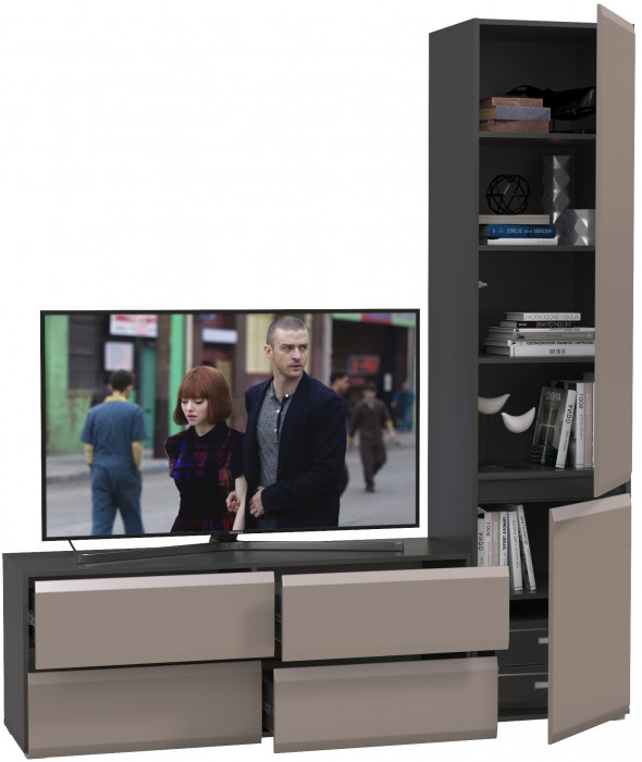 Сидней Комплектация № 005, корпус: антрацит/фасады: МДФ веллюто капучино