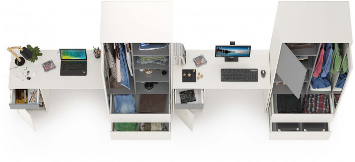 Торонто Компоновка № 11, белый шагрень/стальной серый