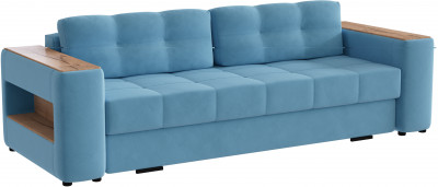 Диван раскладной Доро, светло-голубой/мдф дуб канадский