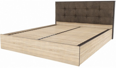 Кровать Лирика ЛК-2 велюр кофейный + основание ортопед 160