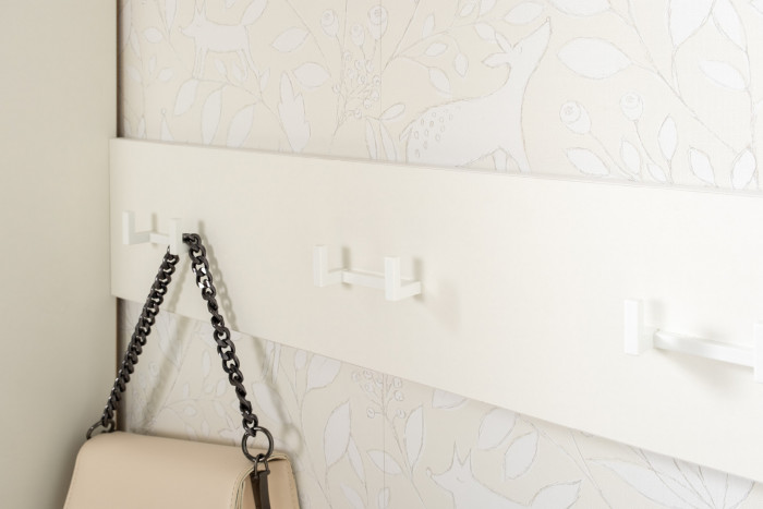 Октава Прихожая 15, цвет белый шагрень/дуб крафт золотой/фасады МДФ белый шагрень, ШхГхВ 97,1х35,4х197,6 см., универсальная сборка