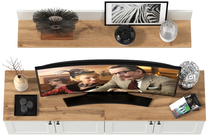 Остин Прихожая 64, цвет белый шагрень/дуб крафт золотой, ШхГхВ 160х41,9х160 см.