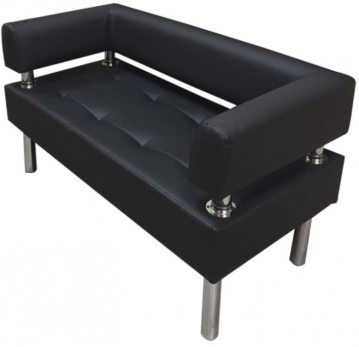 Диван Бизнес 180, экокожа, черный