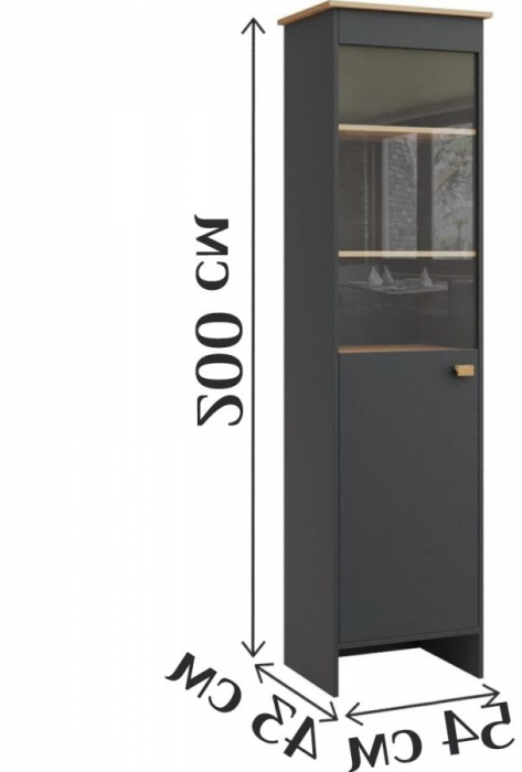 Модульная гостиная "Скандинавия", набор 1 - Антрацит/Дуб наварра