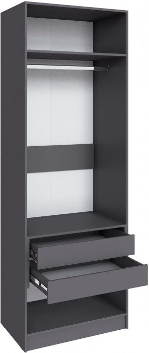 Шкаф Мадрид (0,8) с 2 ящ. внутри без зеркала, Графит серый