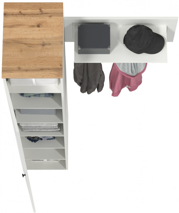 Остин Прихожая 13, белый шагрень/дуб крафт золотой