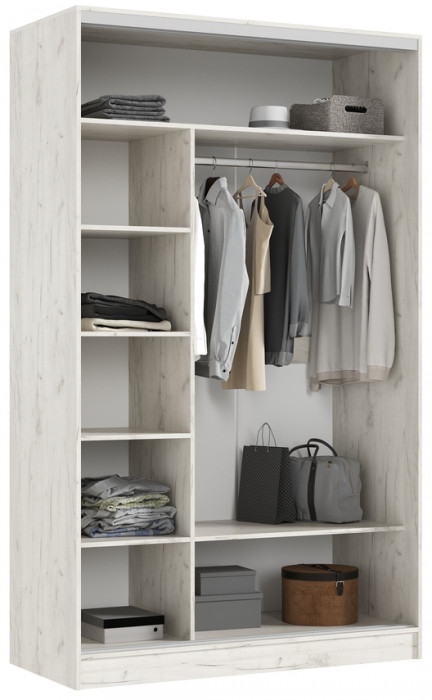 Шкаф-купе Тринити-9 (1,35 м), Дуб крафт белый